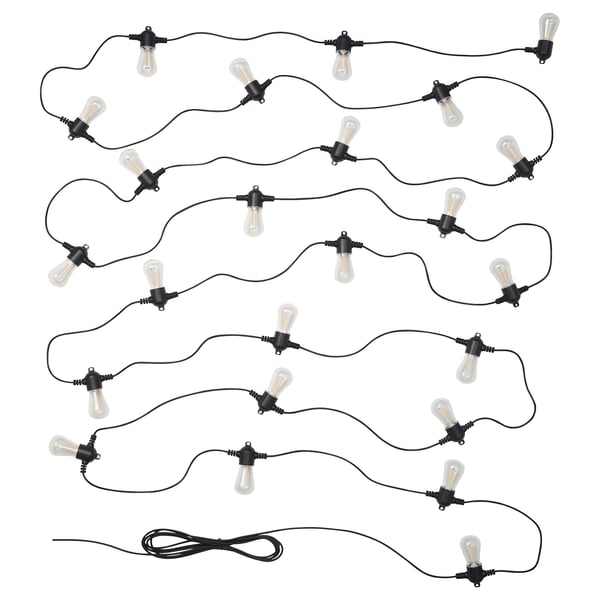 IKEA GARDJÄRN LED string light with 24 lights black/outdoor
