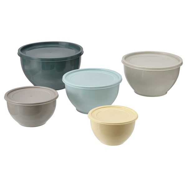 IKEA GARNITYREN Bowl with lid set of 5 mixed colors