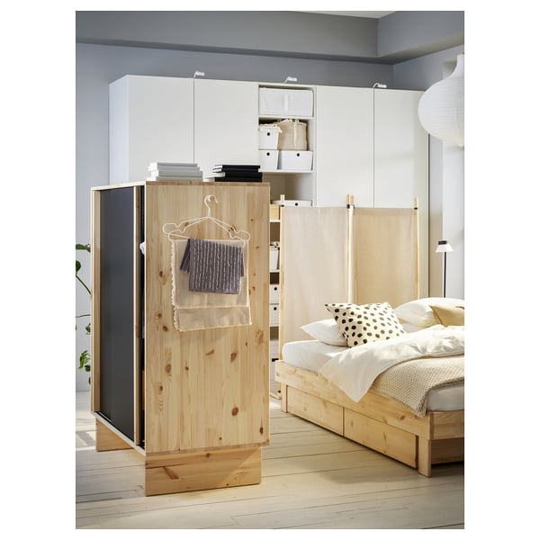 IKEA GLAMBERGET Bedroom Furniture Set Of 3 Pine/Katorp Beige Twin/Full