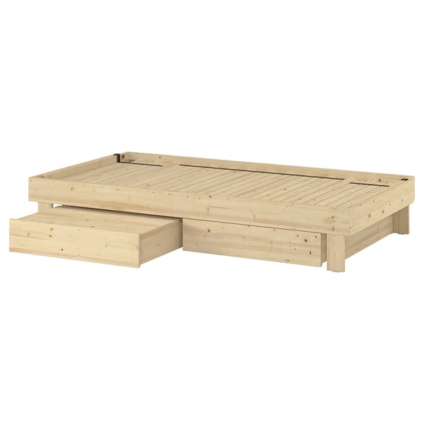 IKEA GLAMBERGET Extendable bed with storage pine Twin