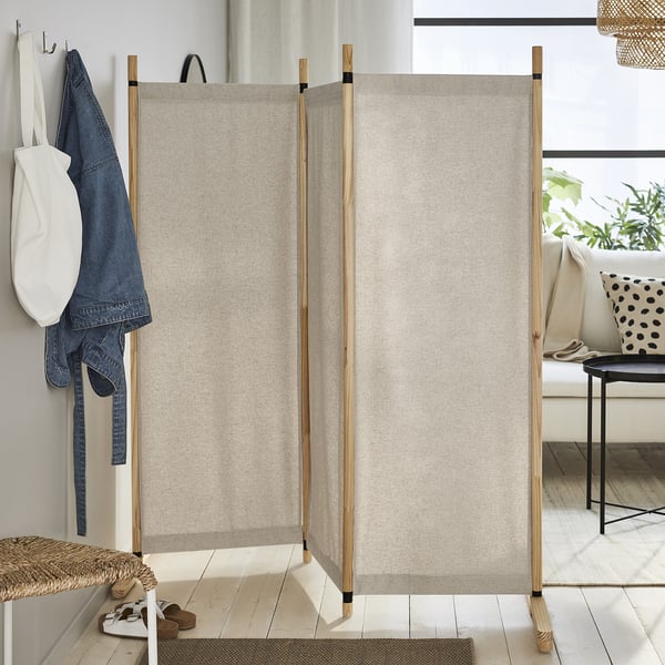 IKEA GLAMBERGET Room Divider Pine/Katorp Beige 59x59 "