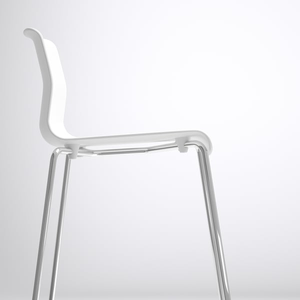 IKEA GLENN Bar Stool Counter Height White/chrome Plated 26 "