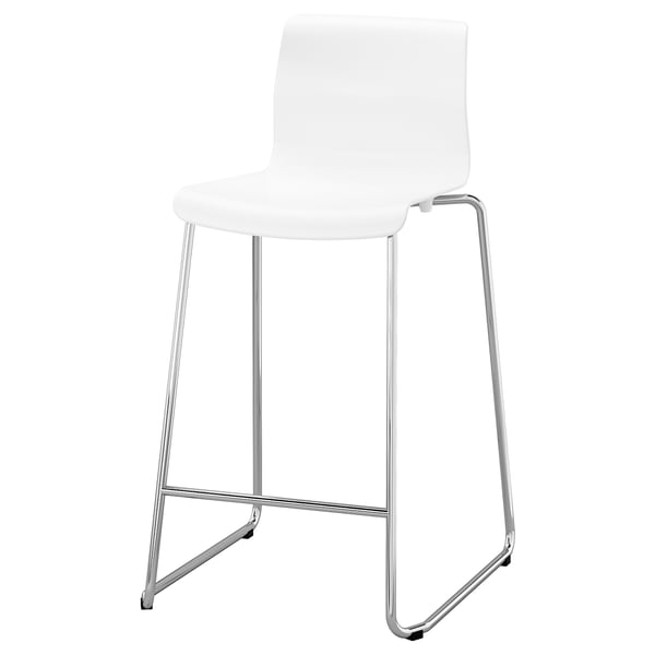 IKEA GLENN Bar stool counter height white/chrome plated 26 "