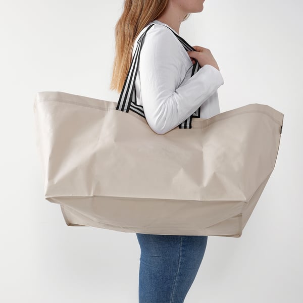 IKEA GÖRSNYGG Shopping Bag Large Light Beige 22 ½x14 ½x15 ¼ "/2401 Oz