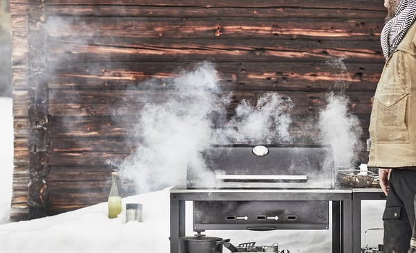 IKEA GRILLSKÄR Charcoal Grill Black/stainless Steel Outdoor 33 7/8x24 "