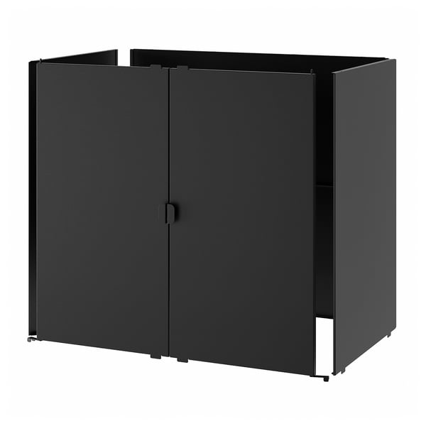IKEA GRILLSKÄR Door/side units/back black/stainless steel outdoor 33 7/8x24 "
