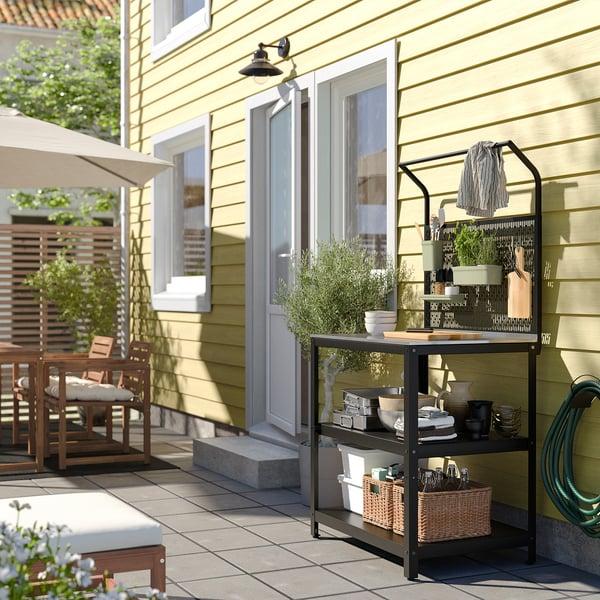 IKEA GRILLSKÄR Kitchen Island W Back Panel Stainless Steel/outdoor 33 7/8x24x69 1/4 "