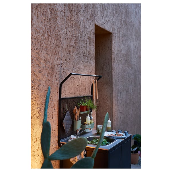 IKEA GRILLSKÄR Kitchen Island W Back Panel With Doors Stainless Steel/outdoor 33 7/8x24x69 1/4 "