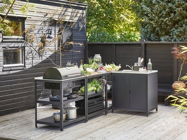 IKEA GRILLSKÄR Kitchen Sink Ut/chrcl Bbq Outdoor Stainless Steel 101 5/8x57 7/8 "