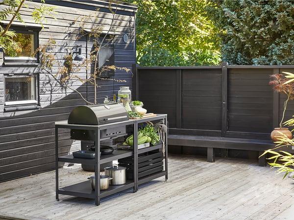 IKEA GRILLSKÄR Kitchen With Charcoal Bbq Outdoor Stainless Steel 67 3/4x24 "