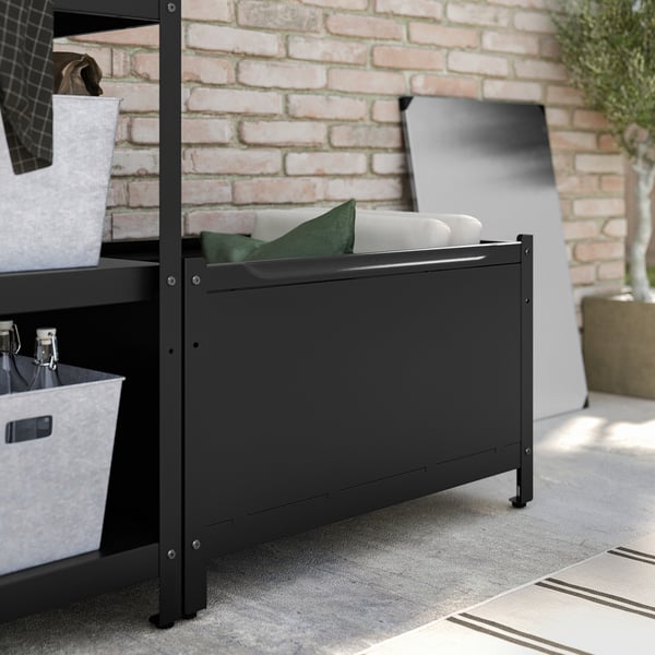 IKEA GRILLSKÄR Storage Box Black Stainless Steel/outdoor 33 7/8x24 "