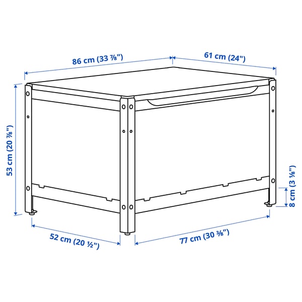 IKEA GRILLSKÄR Storage Box Black Stainless Steel/outdoor 33 7/8x24 "