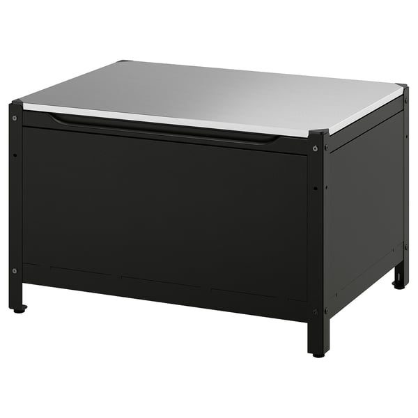 IKEA GRILLSKÄR Storage box black stainless steel/outdoor 33 7/8x24 "
