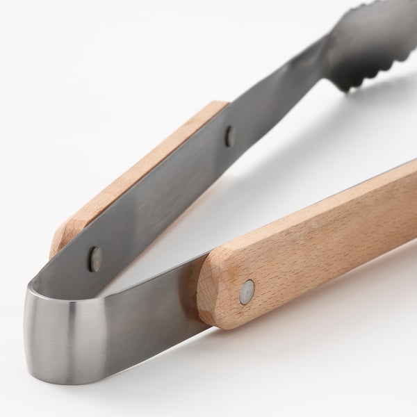 IKEA GRILLTIDER 3-piece Barbecue Tools Set Stainless Steel/beech