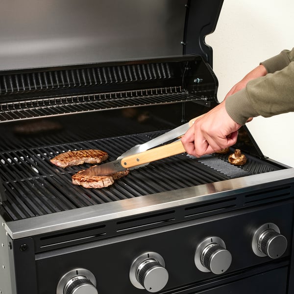 IKEA GRILLTIDER 3-piece Barbecue Tools Set Stainless Steel/beech