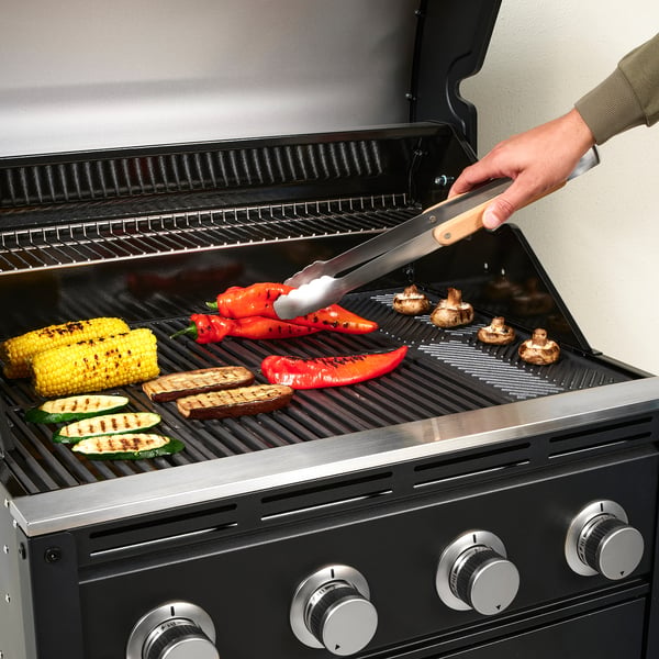 IKEA GRILLTIDER 3-piece Barbecue Tools Set Stainless Steel/beech