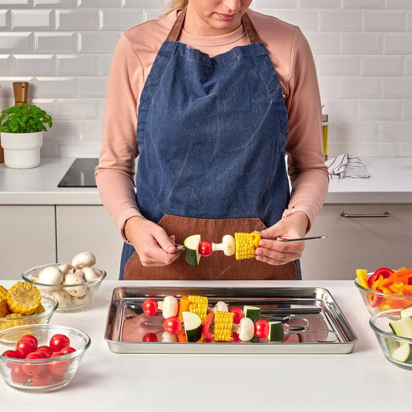 IKEA GRILLTIDER Serving Tray Stainless Steel 15 ¾x11 ¾ "