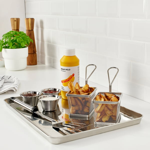 IKEA GRILLTIDER Serving Tray Stainless Steel 15 ¾x11 ¾ "