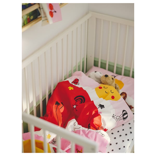 IKEA GRÖNFINK Crib Fitted Sheet White/tree Pattern 28x52 "