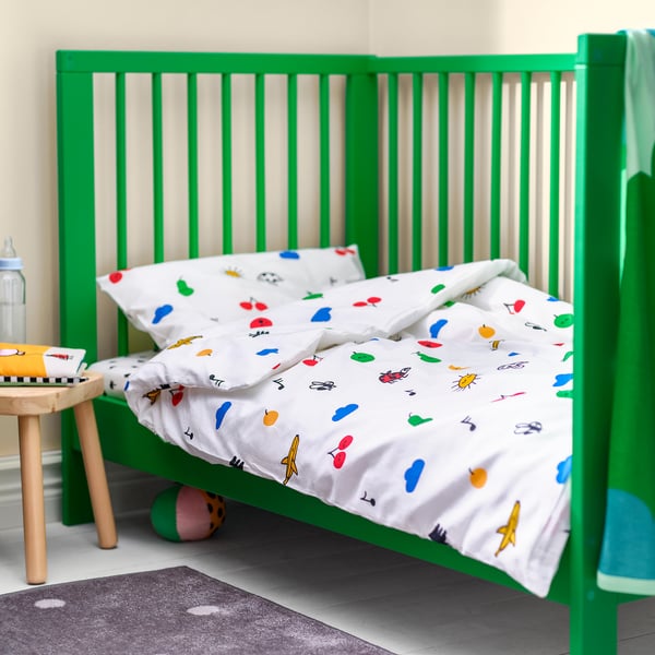 IKEA GRÖNFINK Duvet Cover 1 Pillowcase F Crib Multicolor 43x49/14x22 "