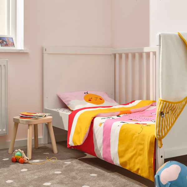 IKEA GRÖNFINK Duvet Cover 1 Pillowcase F Crib Multicolor/stripe 43x49/14x22 "