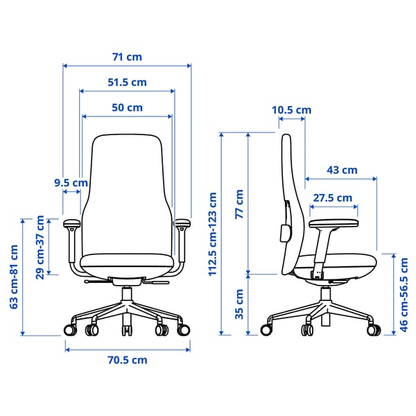 IKEA GRÖNFJÄLL Office Chair With Armrests Letafors Gray-green/white