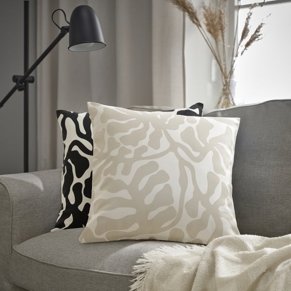 IKEA GRÖNKNAVEL Cushion Cover Beige White/outdoor Indoor 20x20 "