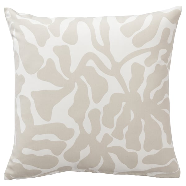 IKEA GRÖNKNAVEL Cushion cover beige white/outdoor indoor 20x20 "