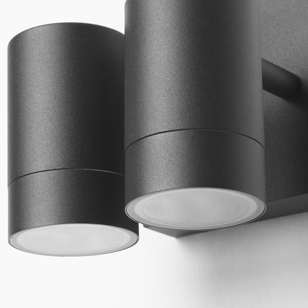 IKEA GRÖNSPRÖT Wall Lamp Double Hardwired Outdoor Black