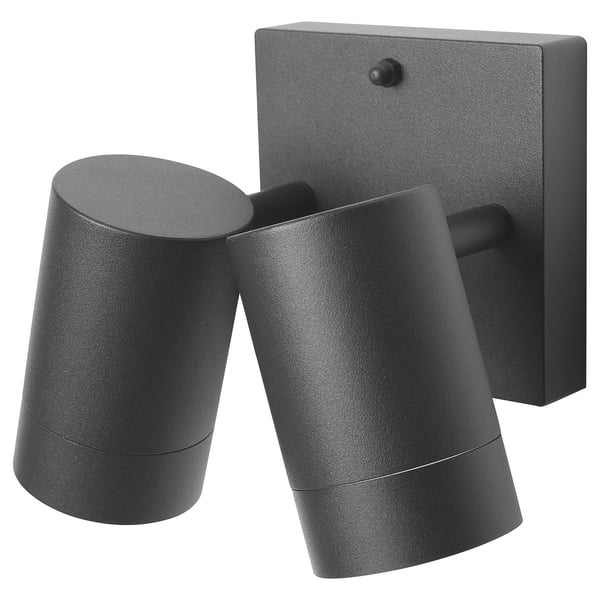 IKEA GRÖNSPRÖT Wall lamp double hardwired outdoor black