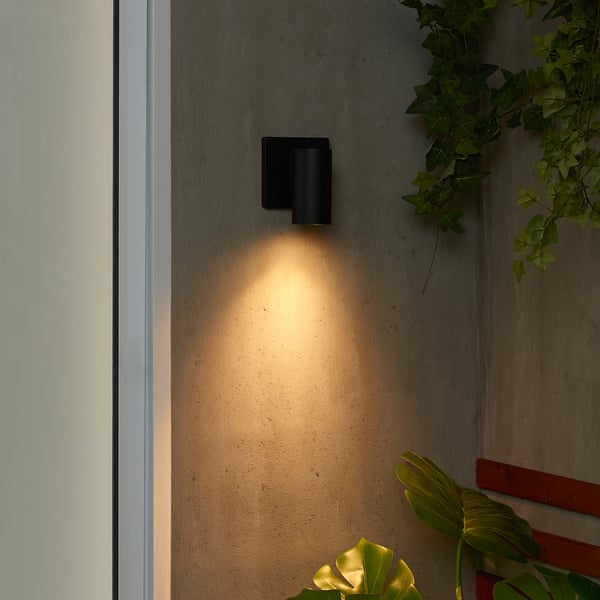 IKEA GRÖNSPRÖT Wall Lamp Hardwire Installation Outdoor Black
