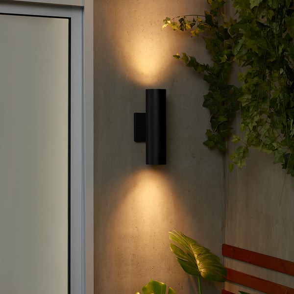 IKEA GRÖNSPRÖT Wall Up/downlight Hardwired Outdoor Black 11 "