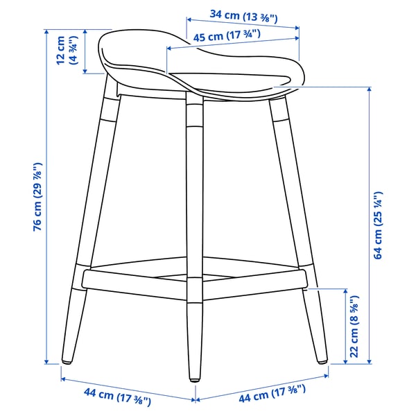 IKEA GRÖNSTA Bar Stool Counter Height White/indoor/outdoor 25 1/4 "