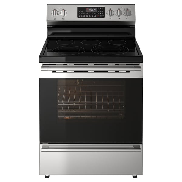 IKEA GRUNDLÄGGA Range with glass ceramic cooktop Stainless steel