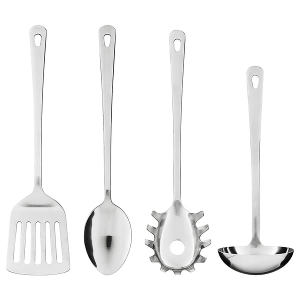 IKEA GRUNKA 4-piece kitchen utensil set stainless steel
