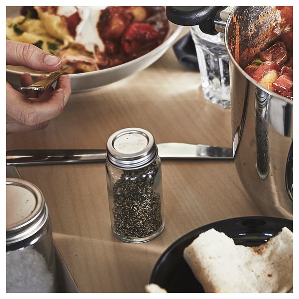 IKEA GULDFISK Spice Jar Clear Glass/stainless Steel 2 Oz