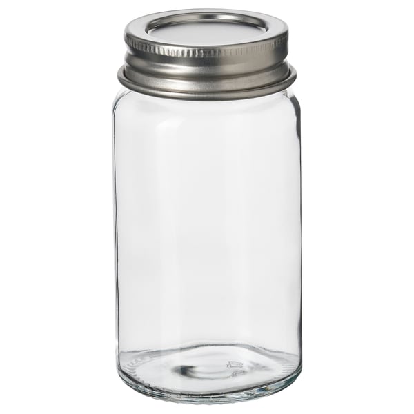 IKEA GULDFISK Spice jar clear glass/stainless steel 2 oz