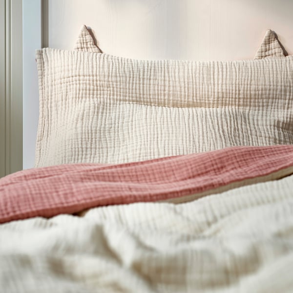 IKEA GULDVÄVARE 3-piece Bedlinen Set For Crib Pale Pink/beige 27 1/2x52 "