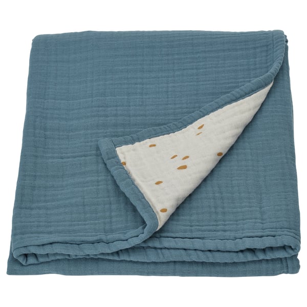 IKEA GULDVÄVARE Baby blanket blue/white dotted 31 1/2x39 3/8 "