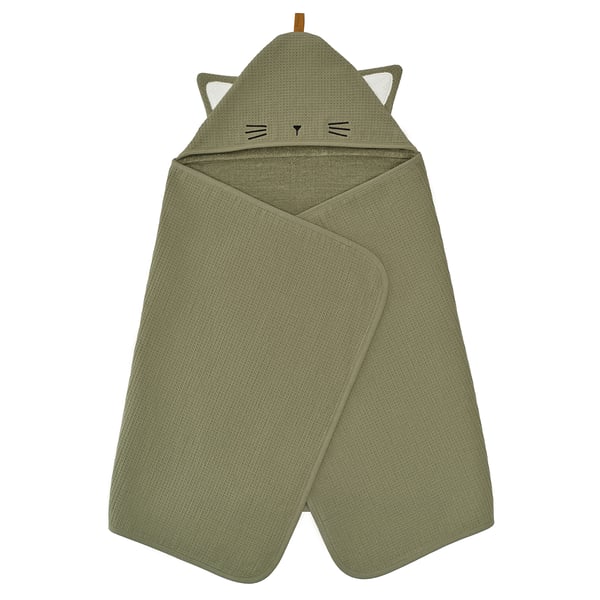 IKEA GULDVÄVARE Baby towel with hood green 23 5/8x49 1/4 "