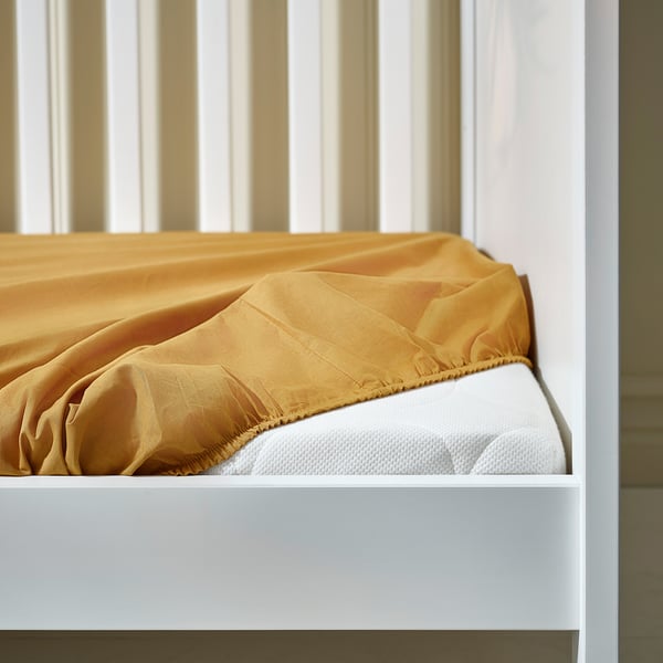 IKEA GULDVÄVARE Crib Fitted Sheet Dark Yellow/blue 27 1/2x52 "