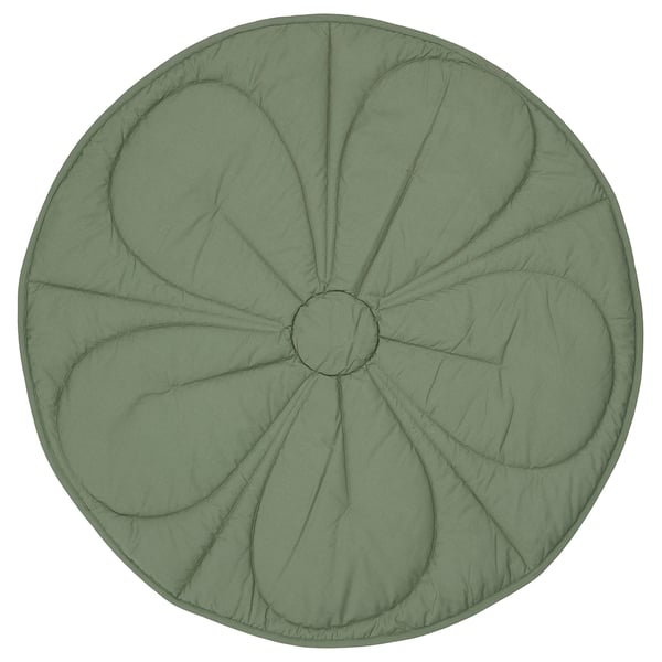 IKEA GULDVÄVARE Quilted blanket green/beige stripe 41 3/8 "