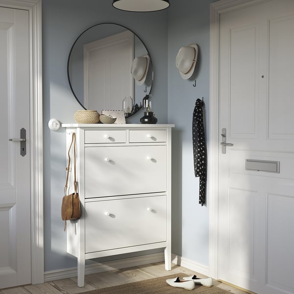 IKEA GULLABERG Shoe Cabinet With 2 Compartments White 34 5/8x11 3/4x48 "