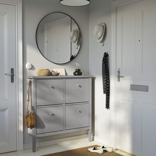 IKEA GULLABERG Shoe Cabinet With 4 Compartments Gray 41 3/8x8 5/8x42 1/8 "