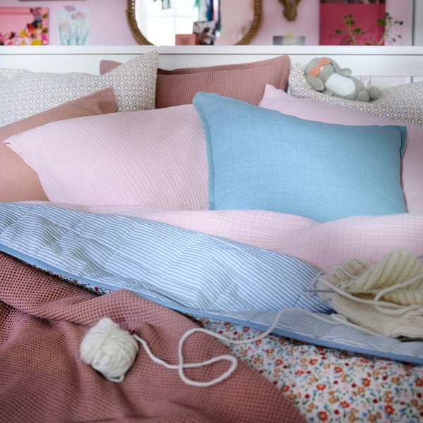 IKEA GULLNATTLJUS Bedspread White/floral Pattern Full/Queen