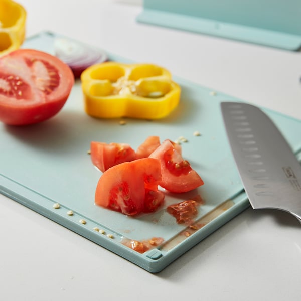 IKEA GUMMIHAJ Holder With 3 Chopping Boards Mixed Colors