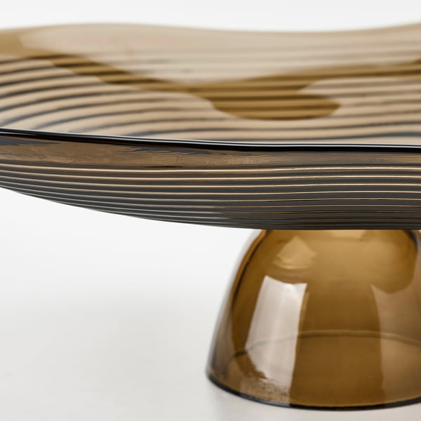 IKEA HÄCKPOPPEL Decorative Bowl With Base Brown 9 ½ "