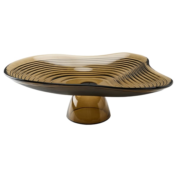 IKEA HÄCKPOPPEL Decorative bowl with base brown 9 ½ "
