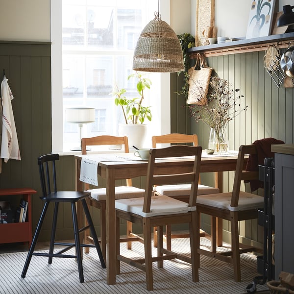 IKEA HÄGERNÄS Table And 4 Chairs Antique Stain Pine
