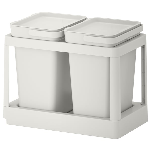 IKEA HÅLLBAR Recycling solution with pull-out/light gray 5 gallon